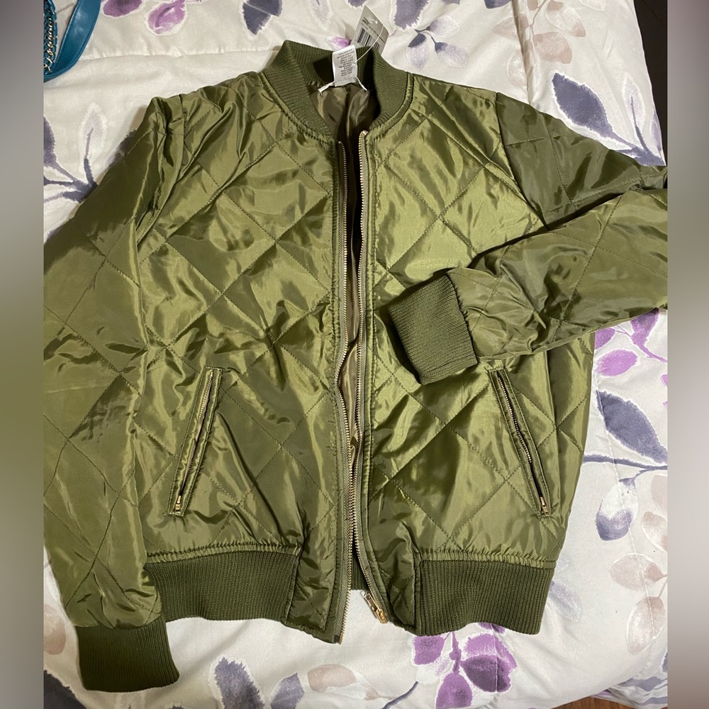 Hunter green bomber jacket